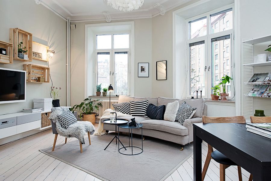 scandinavian style living room